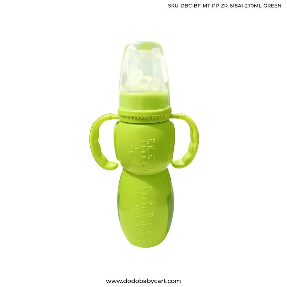 MINITREE Regular Neck Feeding Bottle with Handle, 270 ml — Green