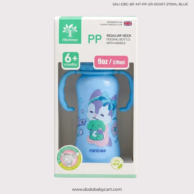 MINITREE Feeding Bottle with Dual Handles, 270 ml — Blue