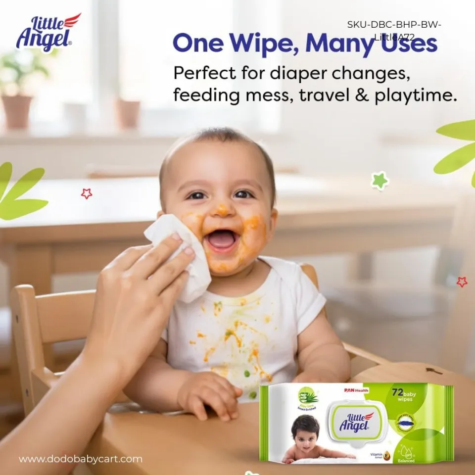 Little Angel Baby Wipes, 72 wipes