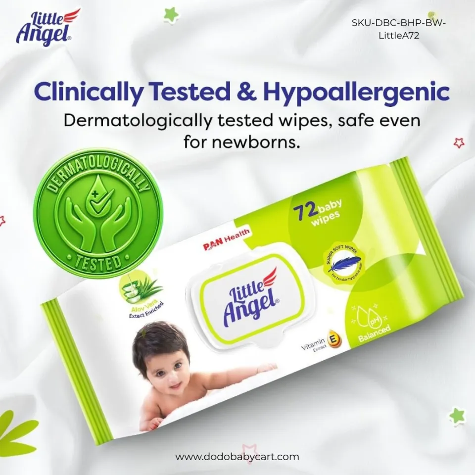 Little Angel Baby Wipes, 72 wipes