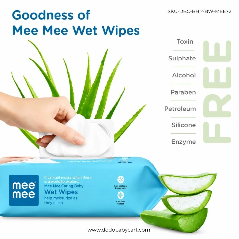Mee Mee Baby Wet Wipes, 72 wipes