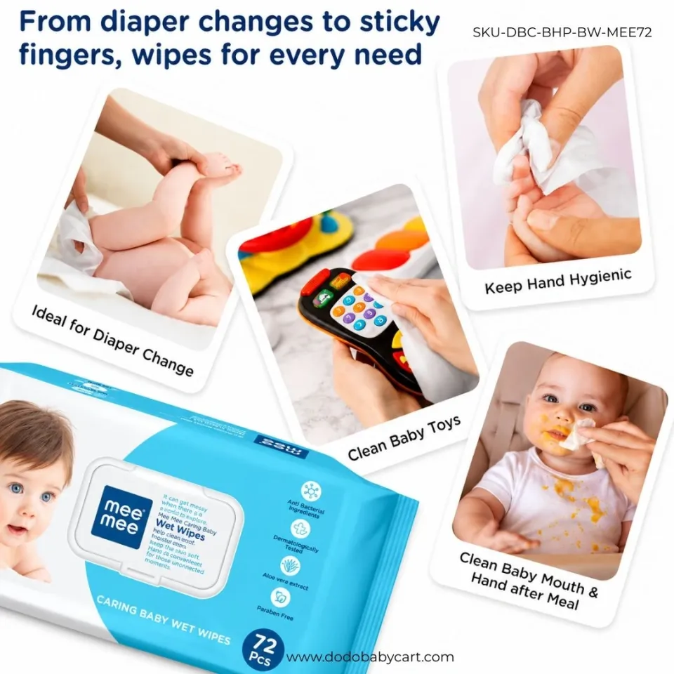 Mee Mee Baby Wet Wipes, 72 wipes