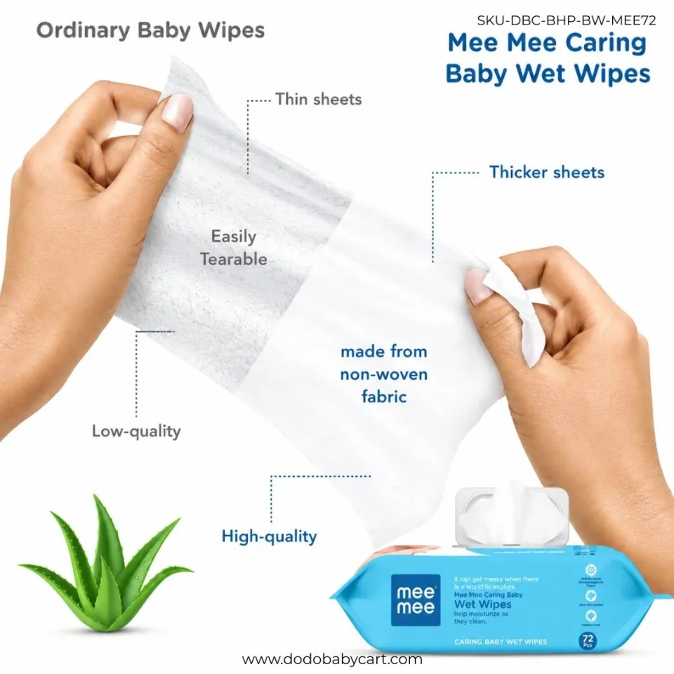 Mee Mee Baby Wet Wipes, 72 wipes