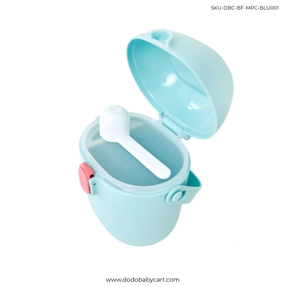 Baby Milk Powder Container with Spoon — Blue
