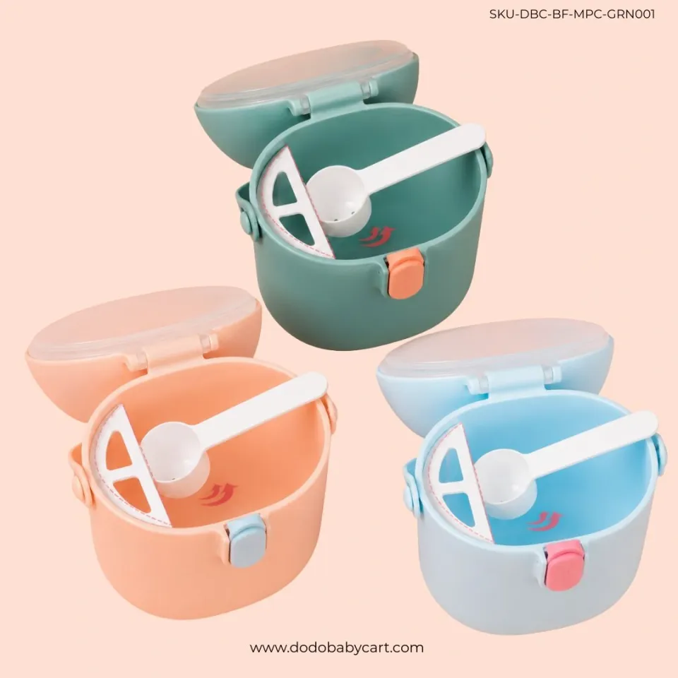 Baby Milk Powder Container with Spoon — Dark green