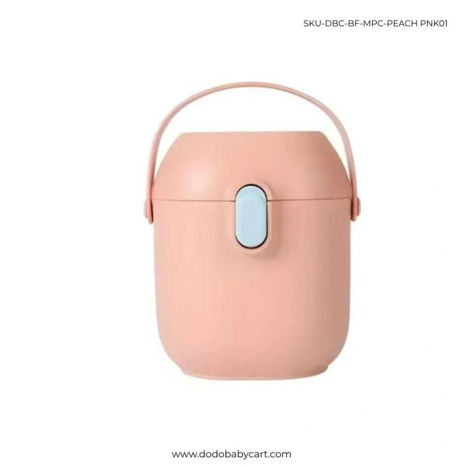 Baby Milk Powder Container with Spoon — Peach pink