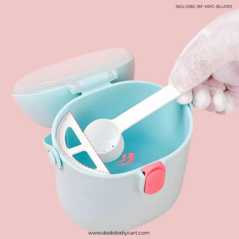 Baby Milk Powder Container with Spoon — Blue
