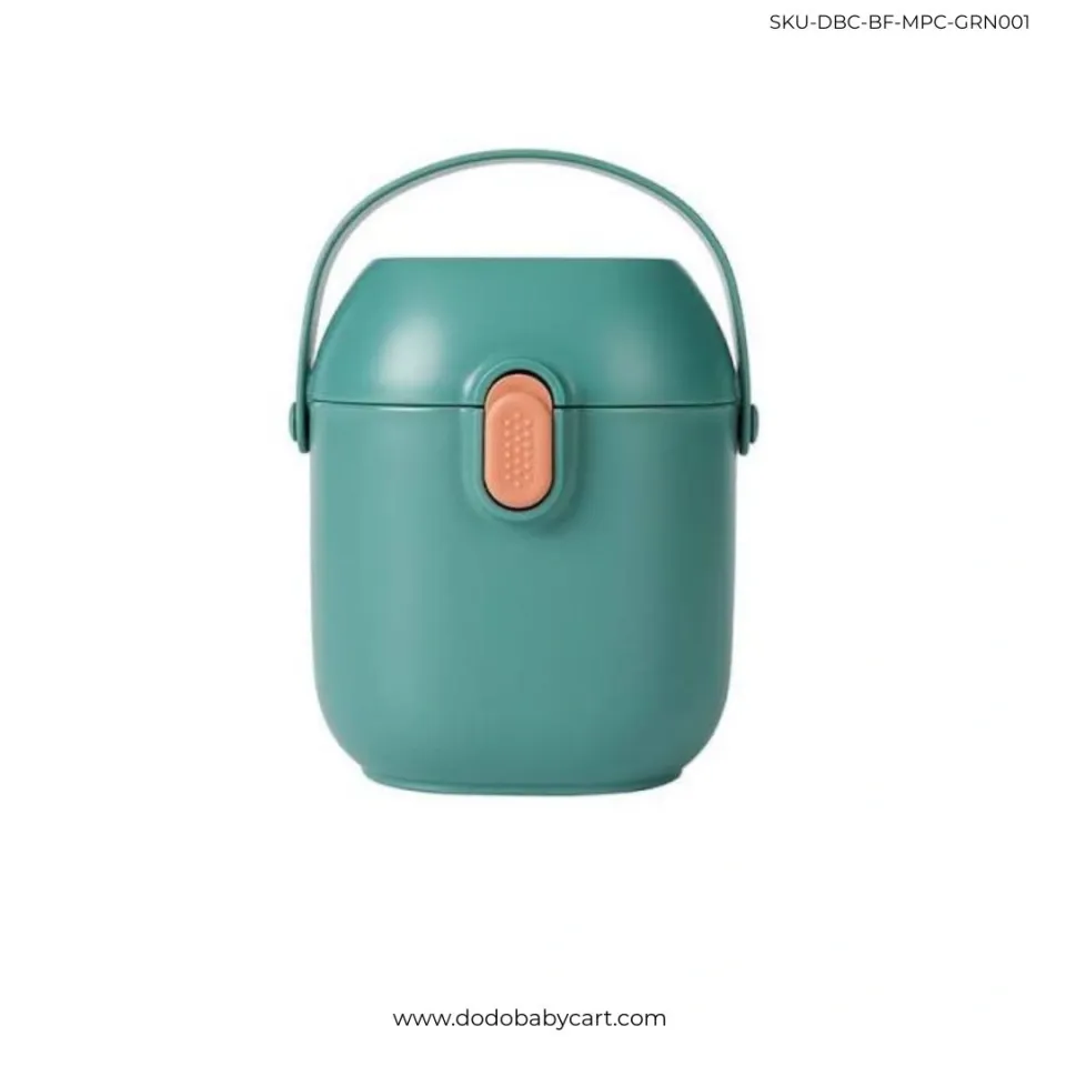 Baby Milk Powder Container with Spoon — Dark green