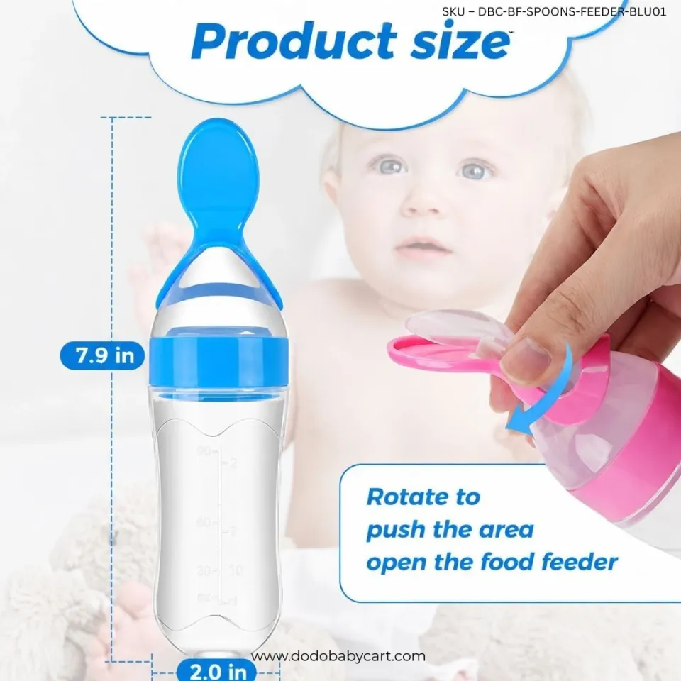Baby Squeeze Feeding Spoon — Blue