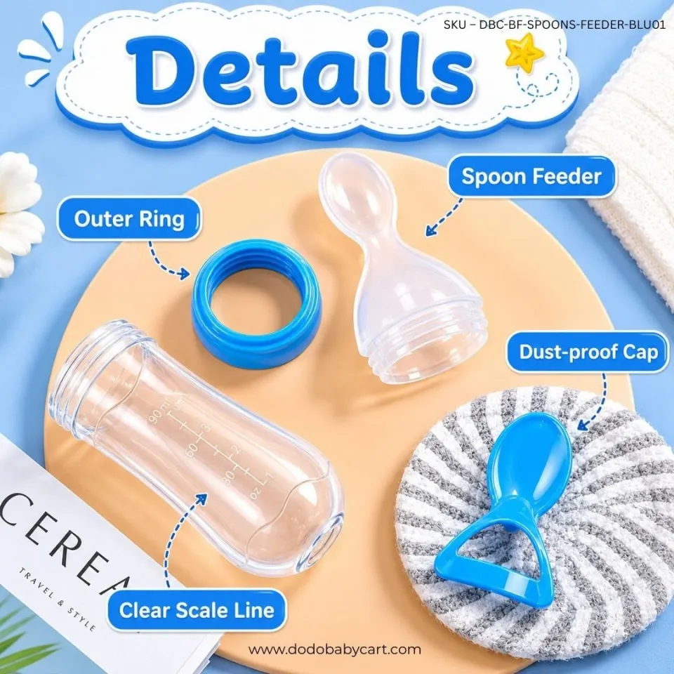Baby Squeeze Feeding Spoon — Blue