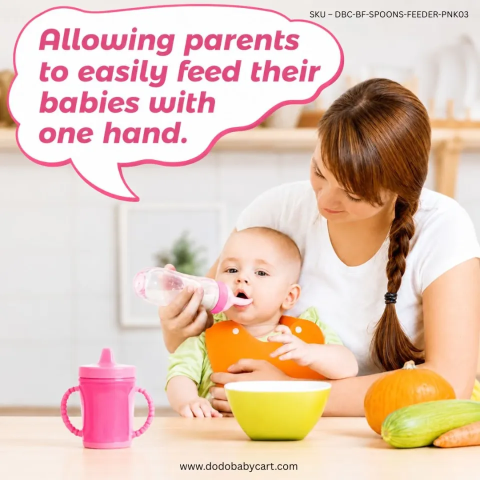 Baby Squeeze Feeding Spoon — Pink